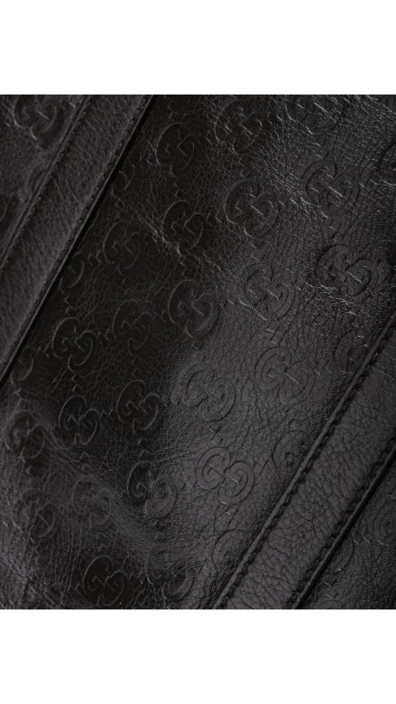 Gucci Business/PC Bag i Sort Skinn med Preget Monogram