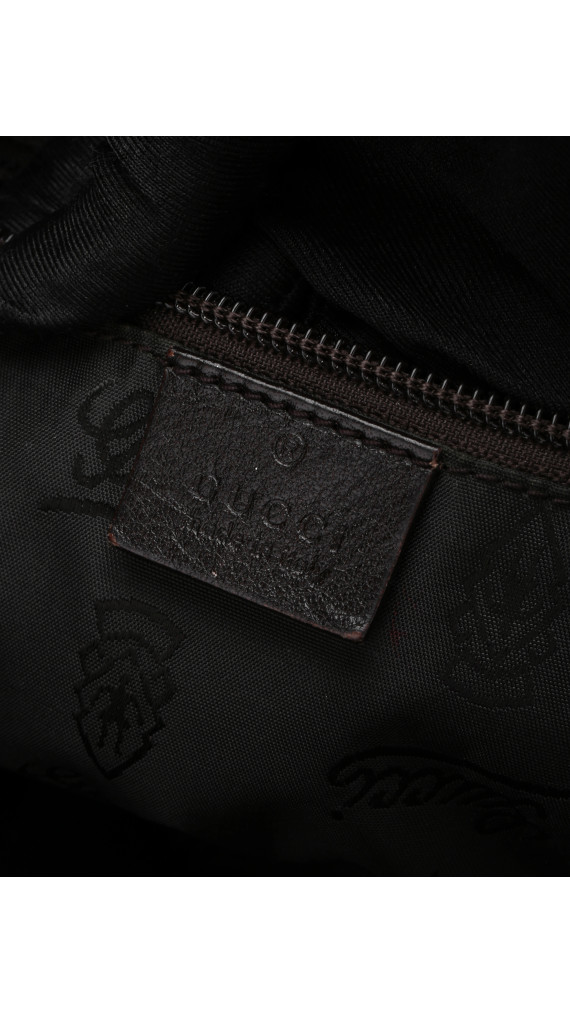 Gucci Business/PC Bag i Sort Skinn med Preget Monogram