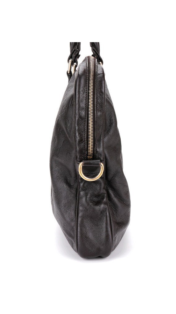 Gucci Business/PC Bag i Sort Skinn med Preget Monogram