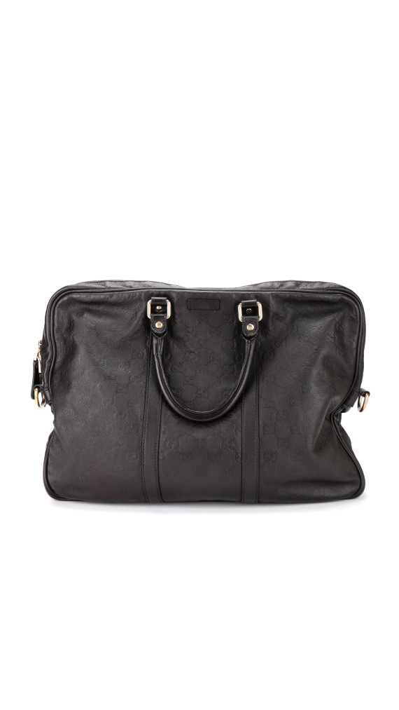 Gucci Business/PC Bag i Sort Skinn med Preget Monogram