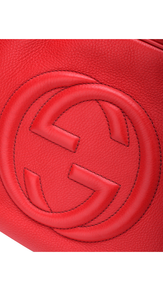 Gucci Soho Disco Tote i Rødt Skinn med Kjettinghåndtak