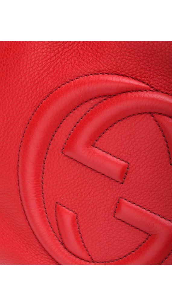 Gucci Soho Disco Tote i Rødt Skinn med Kjettinghåndtak
