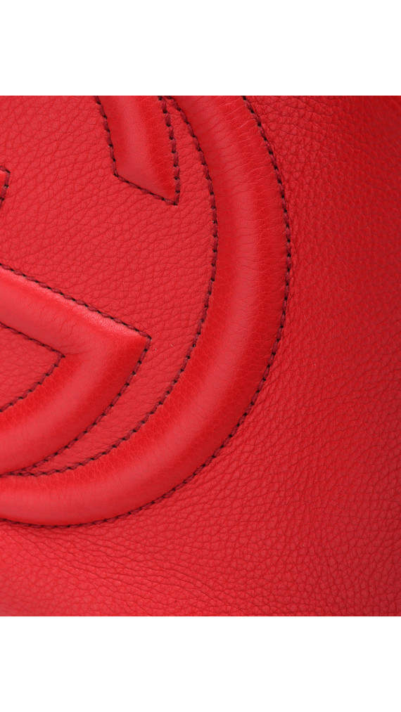 Gucci Soho Disco Tote i Rødt Skinn med Kjettinghåndtak