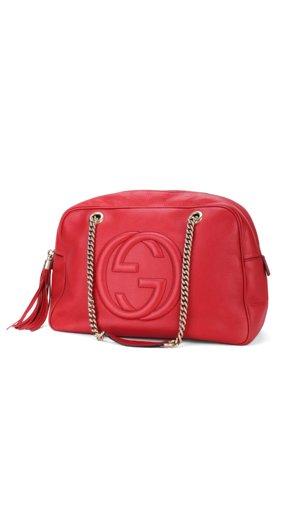 Gucci Soho Disco Tote i Rødt Skinn med Kjettinghåndtak