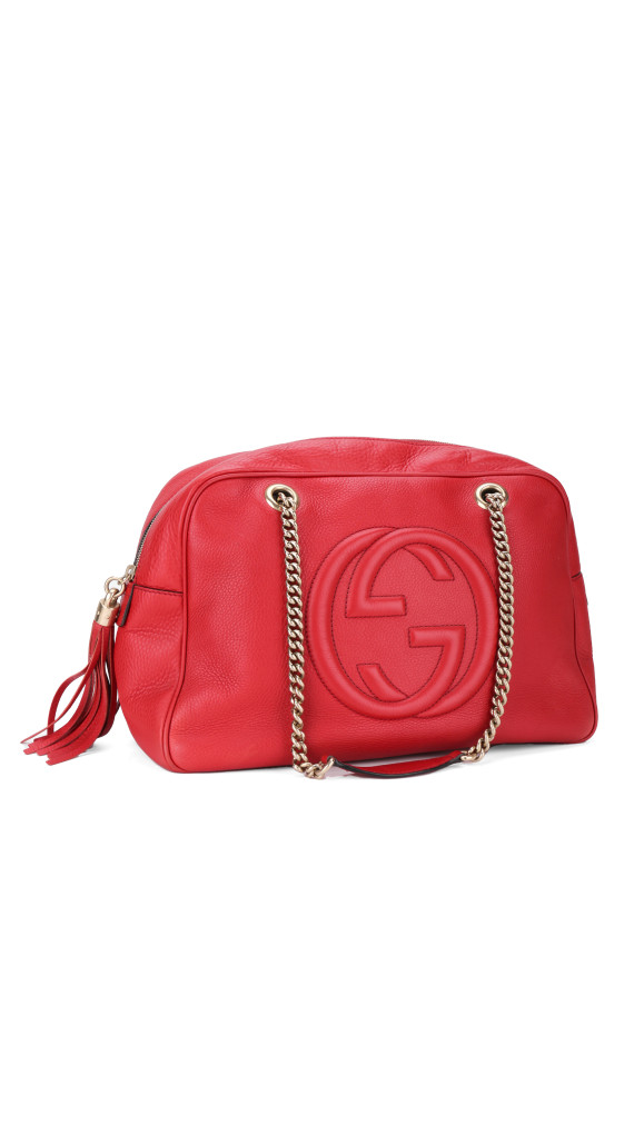 Gucci Soho Disco Tote i Rødt Skinn med Kjettinghåndtak