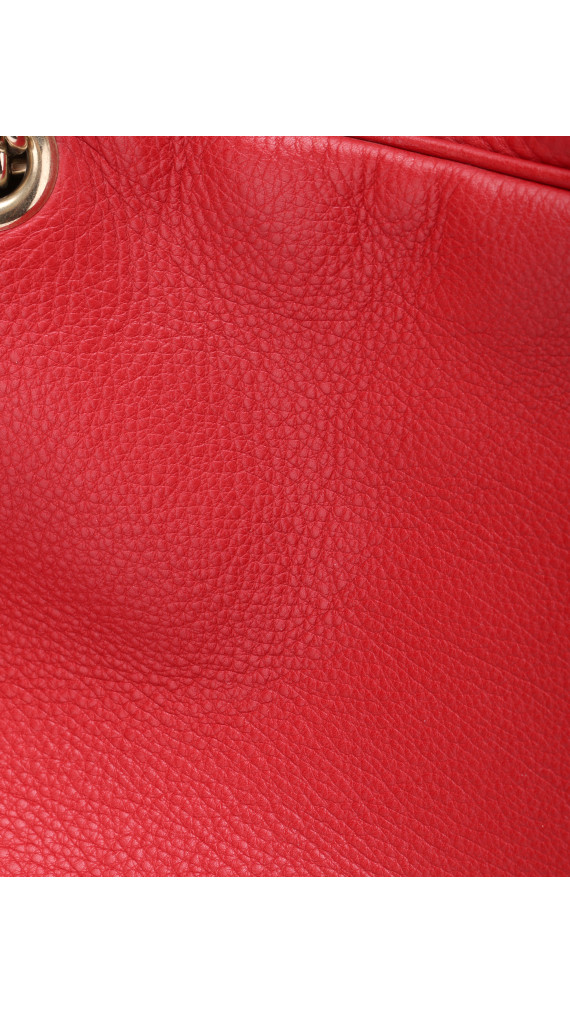 Gucci Soho Disco Tote i Rødt Skinn med Kjettinghåndtak