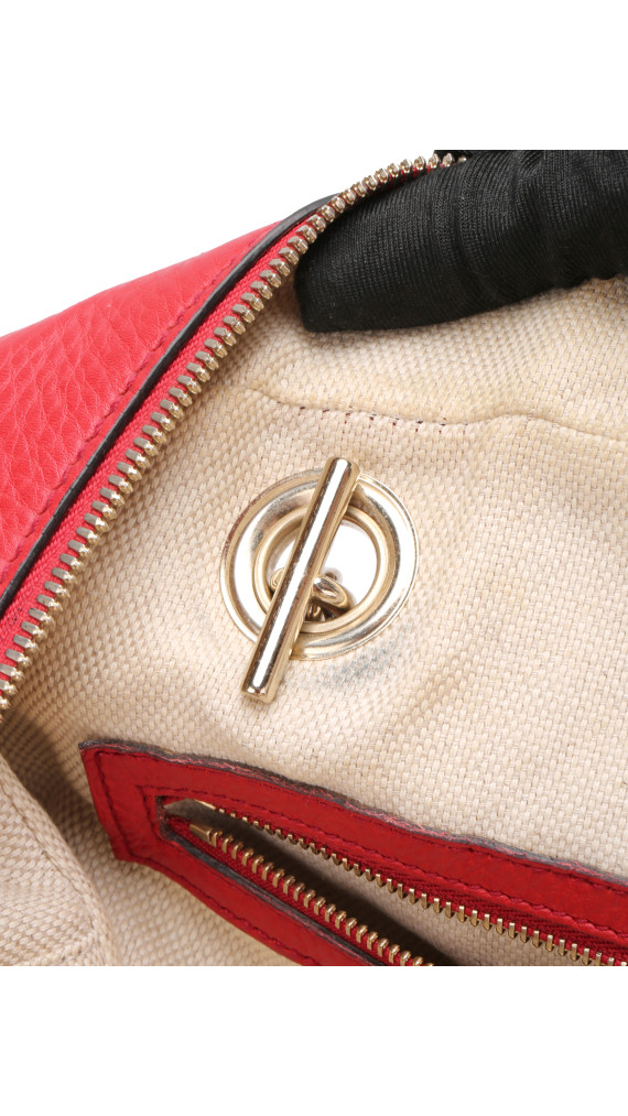 Gucci Soho Disco Tote i Rødt Skinn med Kjettinghåndtak