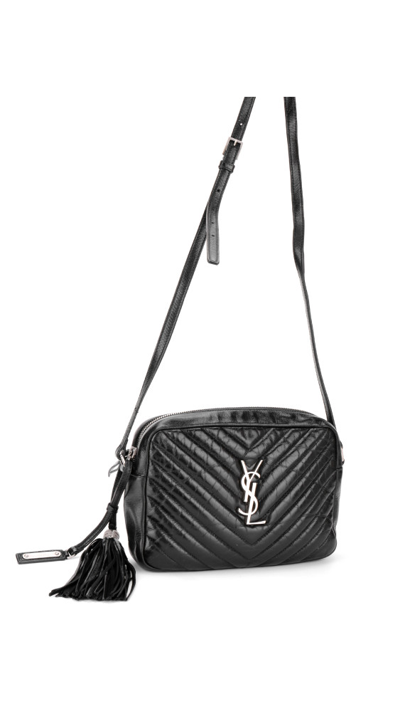 Saint Laurent Lou Camera Bag i Sort Skinn