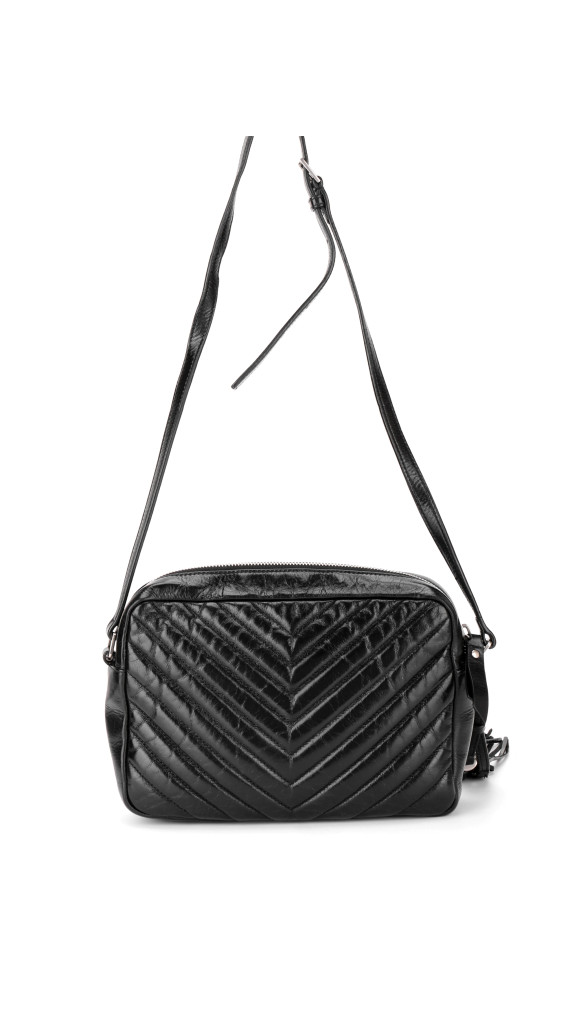 Saint Laurent Lou Camera Bag i Sort Skinn