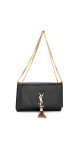 Saint Laurent Kate Tassel Skulderveske i Sort Skinn med Gullkjedestropp