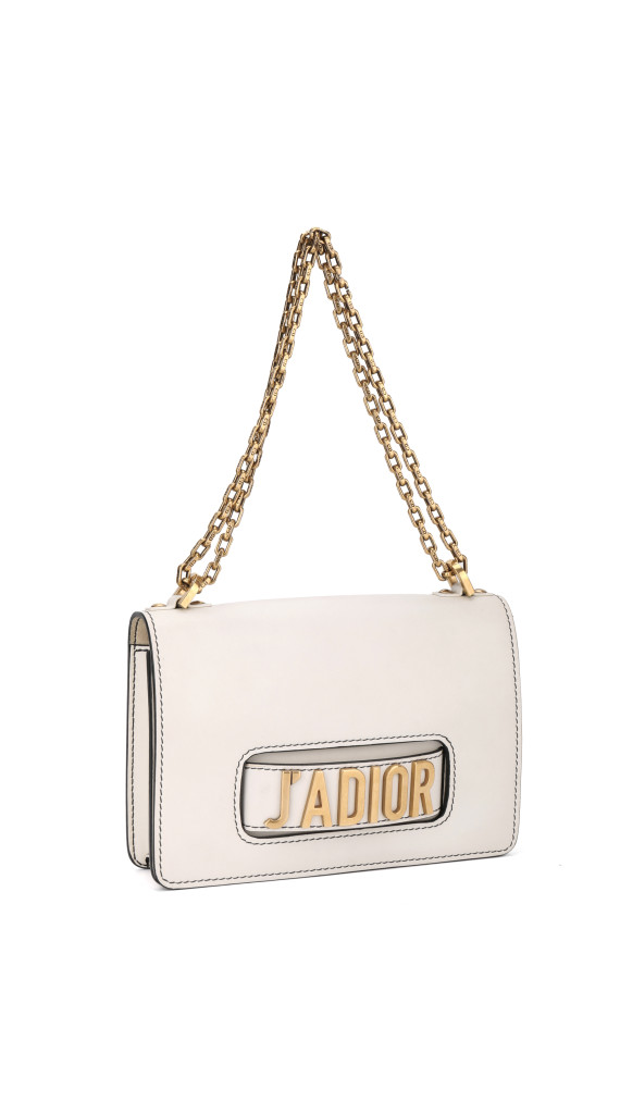 Dior J’ADIOR Flap Bag i Hvit Skinn med Gullkjedestropp