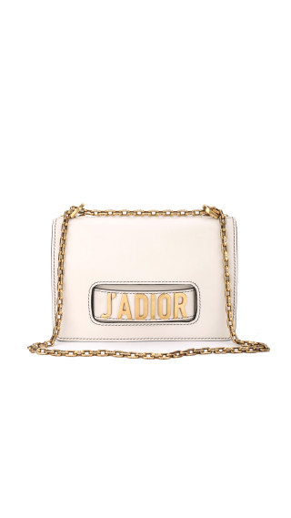 Dior J’ADIOR Flap Bag i Hvit Skinn med Gullkjedestropp