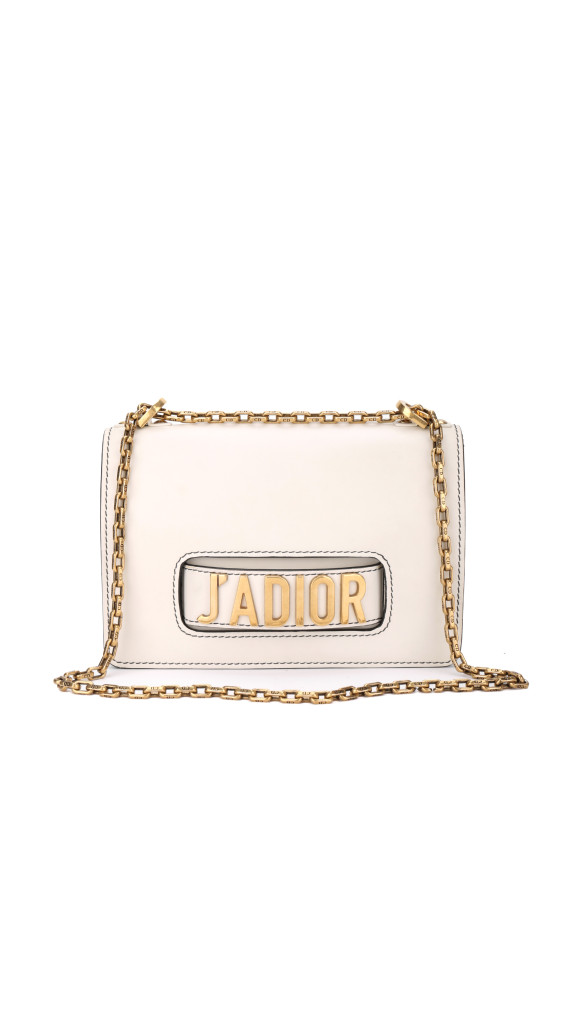 Dior J’ADIOR Flap Bag i Hvit Skinn med Gullkjedestropp