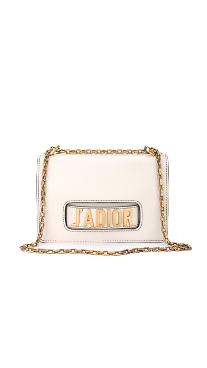 Dior J’ADIOR Flap Bag i Hvit Skinn med Gullkjedestropp