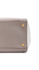Prada Galleria Double Zip Tote i Grå og Hvit Saffiano-skinn
