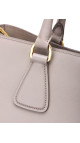 Prada Galleria Double Zip Tote i Grå og Hvit Saffiano-skinn