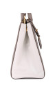 Prada Galleria Double Zip Tote i Grå og Hvit Saffiano-skinn