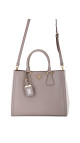 Prada Galleria Double Zip Tote i Grå og Hvit Saffiano-skinn