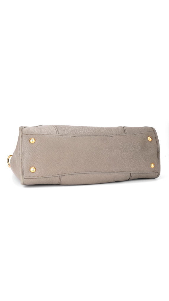 Prada Vitello Leather Shoulder Bag i Grå