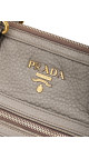 Prada Vitello Leather Shoulder Bag i Grå