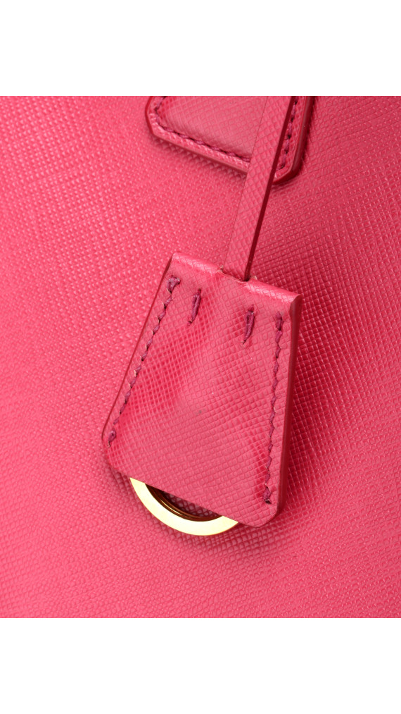 Prada Galleria Double Zip Saffiano Lux Tote Pink