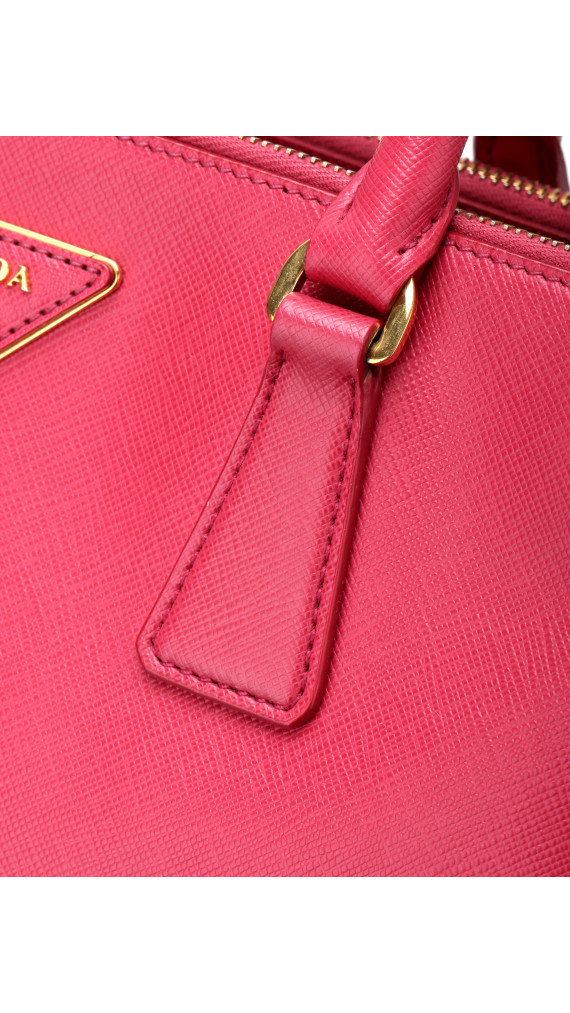 Prada Galleria Double Zip Saffiano Lux Tote Pink