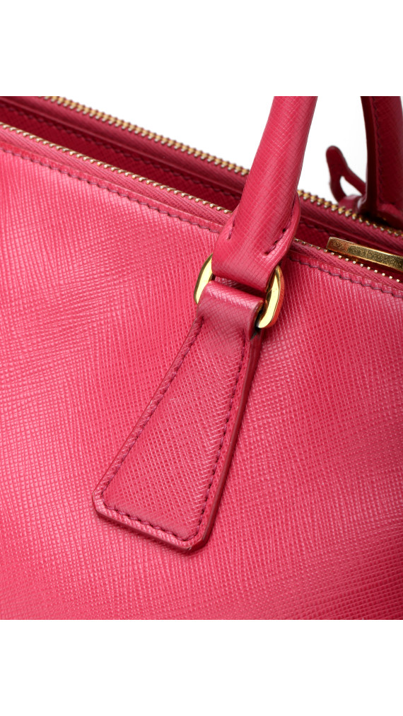 Prada Galleria Double Zip Saffiano Lux Tote Pink