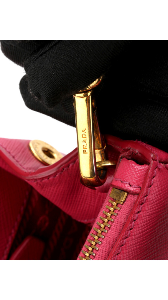 Prada Galleria Double Zip Saffiano Lux Tote Pink