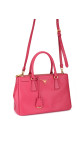 Prada Galleria Double Zip Saffiano Lux Tote Pink