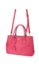 Prada Galleria Double Zip Saffiano Lux Tote Pink