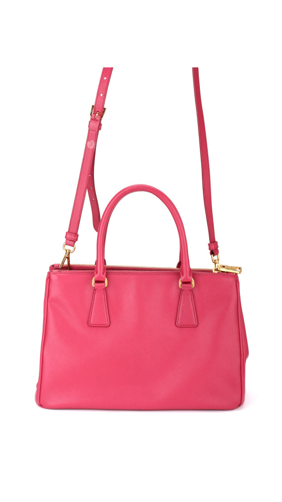 Prada Galleria Double Zip Saffiano Lux Tote Pink
