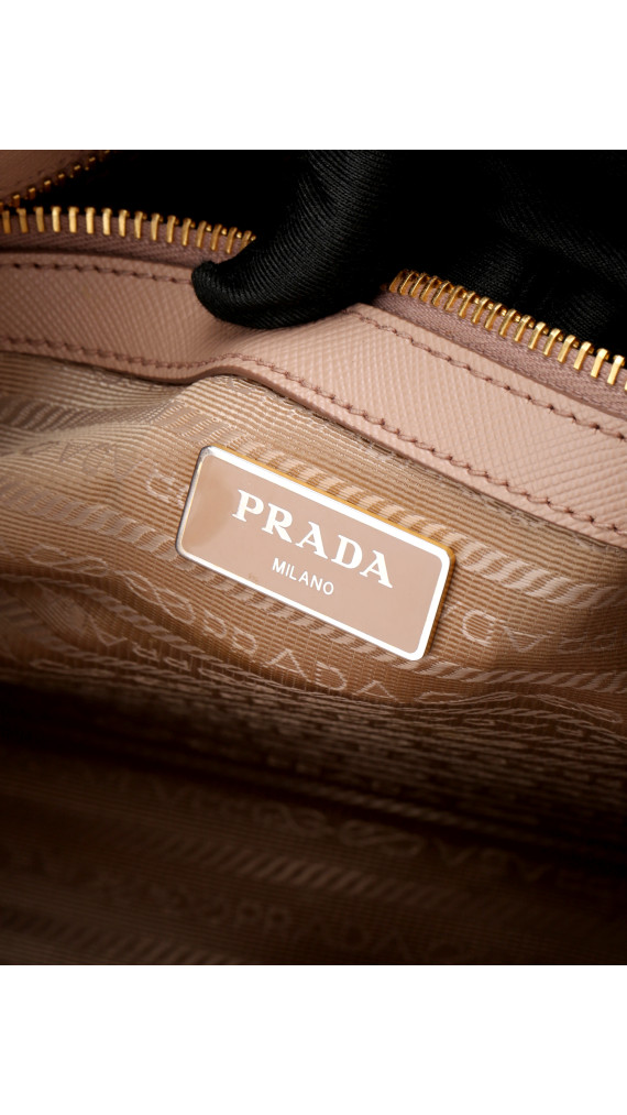 Prada Double Tote Bag i Peachy/Beige – Saffiano Skinn