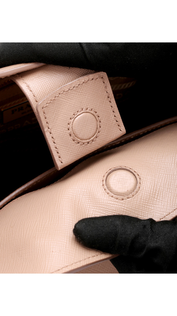 Prada Double Tote Bag i Peachy/Beige – Saffiano Skinn