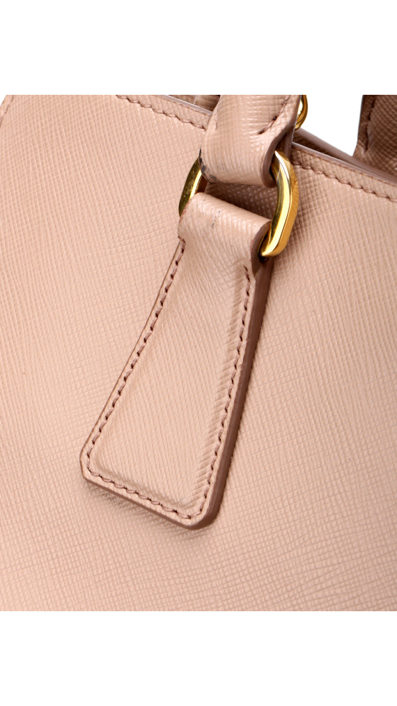 Prada Double Tote Bag i Peachy/Beige – Saffiano Skinn
