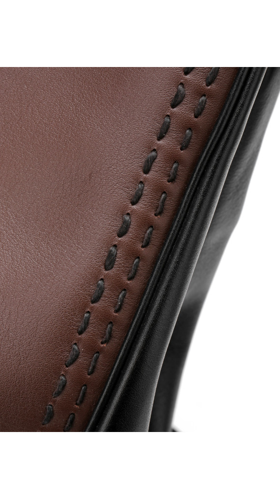 Prada Double Tote Bag i To-farget Skinn – Brun og Sort