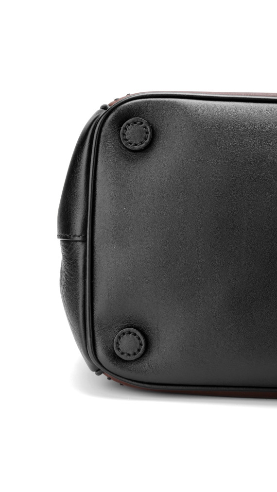 Prada Double Tote Bag i To-farget Skinn – Brun og Sort