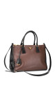 Prada Double Tote Bag i To-farget Skinn – Brun og Sort