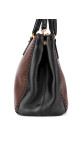 Prada Double Tote Bag i To-farget Skinn – Brun og Sort
