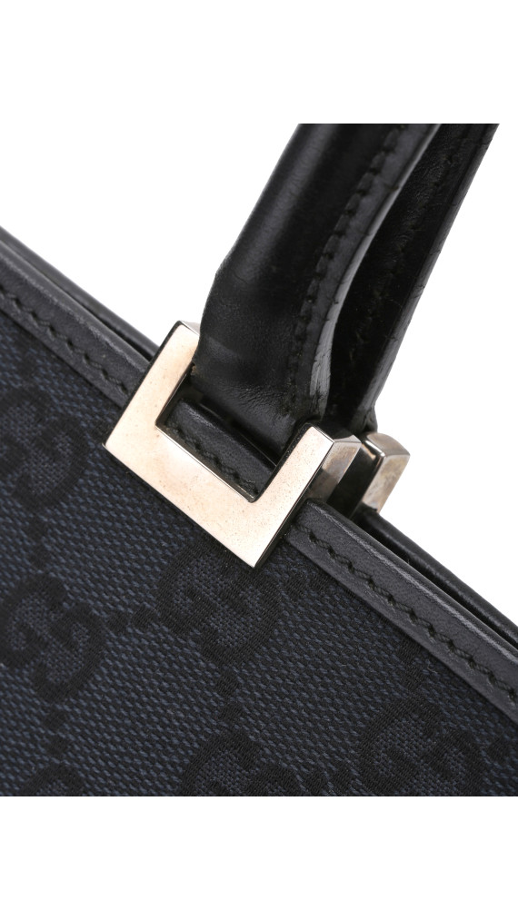 Gucci GG Supreme Canvas Tote med Web-lås – Svart