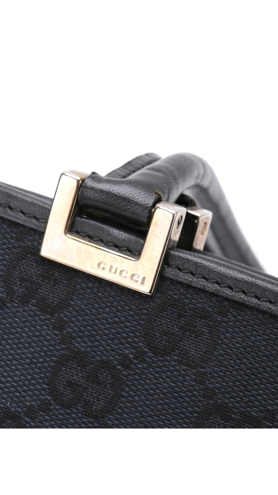 Gucci GG Supreme Canvas Tote med Web-lås – Svart