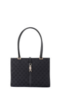 Gucci GG Supreme Canvas Tote med Web-lås – Svart