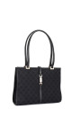 Gucci GG Supreme Canvas Tote med Web-lås – Svart