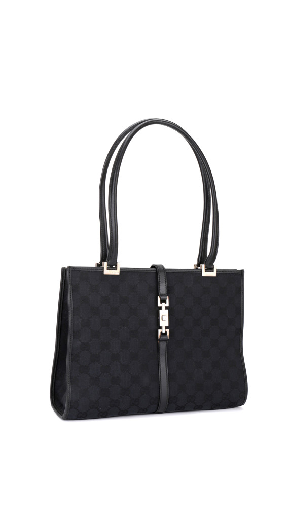 Gucci GG Supreme Canvas Tote med Web-lås – Svart