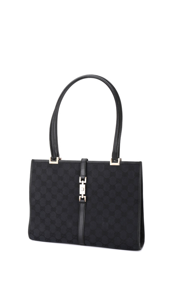 Gucci GG Supreme Canvas Tote med Web-lås – Svart