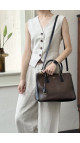 Prada Double Tote Bag i To-farget Skinn – Brun og Sort