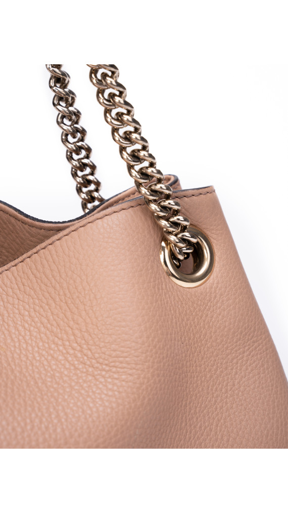 Gucci Soho Chain Tote Bag med Duskedetalj