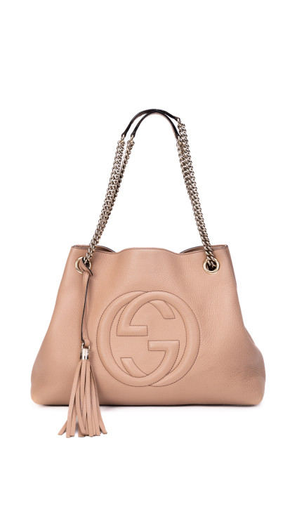 Gucci Soho Chain Tote Bag med Duskedetalj