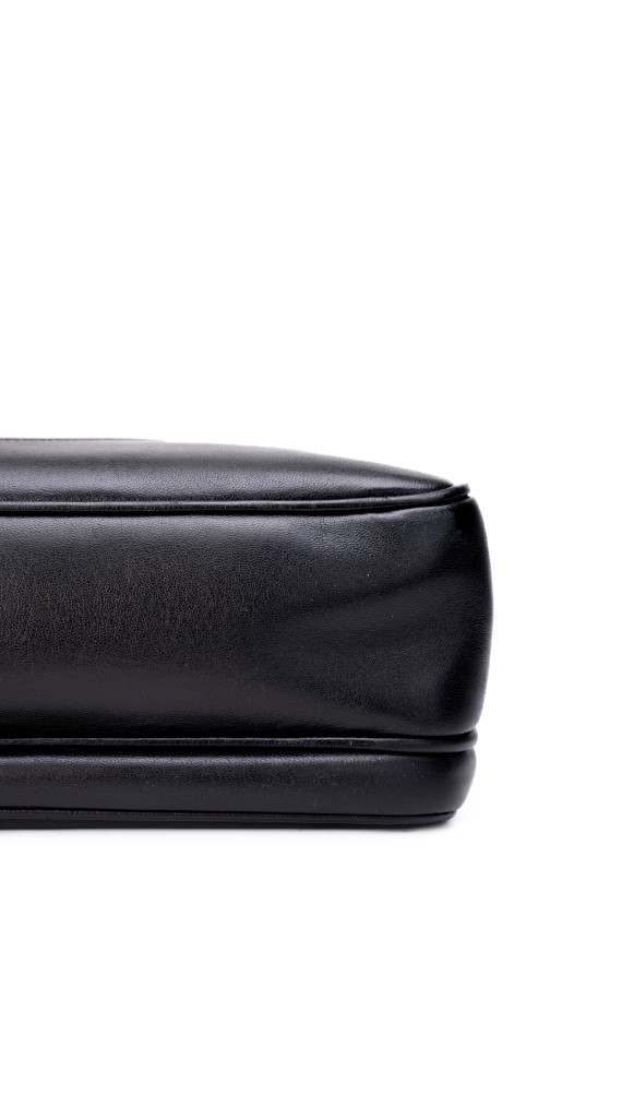 Chanel Vintage Tote Bag i Sort Skinn med Gullkjetting