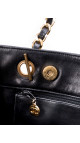 Chanel Vintage Tote Bag i Sort Skinn med Gullkjetting
