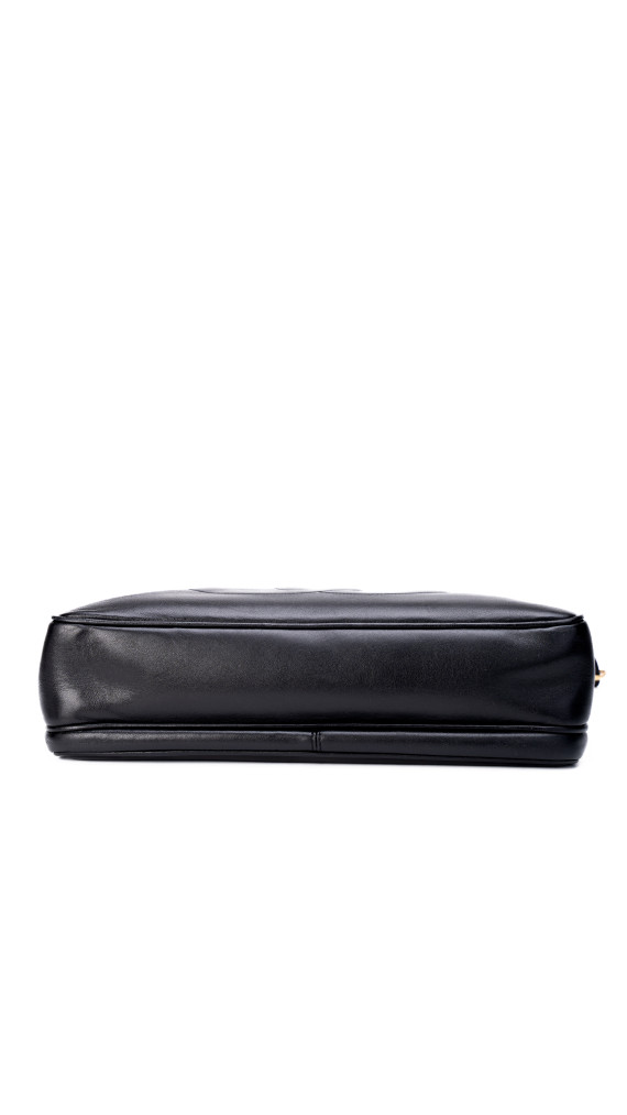 Chanel Vintage Tote Bag i Sort Skinn med Gullkjetting